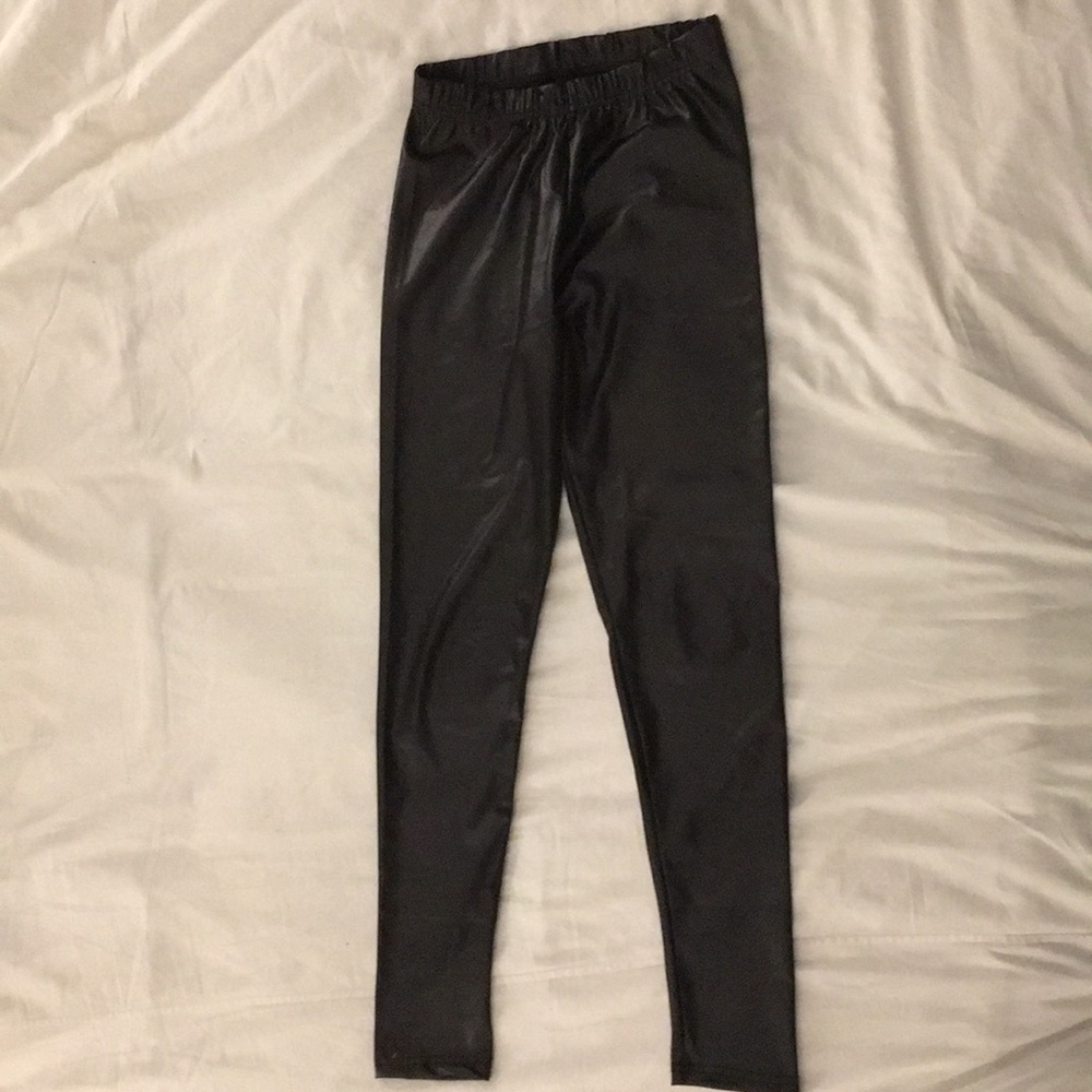 Black leather leggings